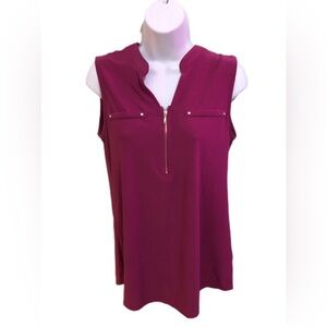 Pink Polo Collar Tank Top